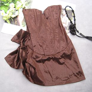 新款!柔滑绸缎面礼服抹胸式<em>精致女士束身衣</em>/骨