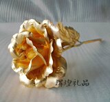 情人节礼物 送女友老婆生日礼物 金玫瑰花金箔玫瑰 送贺卡