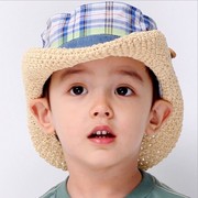 韩版夏天儿童太阳帽女童沙滩帽男潮宝宝帽子遮阳帽婴儿草帽牛仔帽
