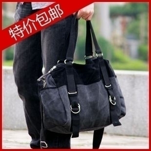 包邮新款潮韩版男式包帆布包书包单肩包包男士斜挎包潮男包