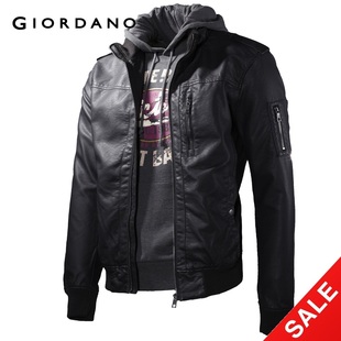Special temperament tide seconds to kill  Giordano men's jacket in  summer men and imitation leather jacket 01072003