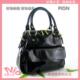 韩版新款FION黑色漆皮OL百搭手提包