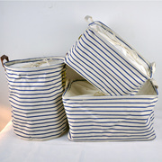 创意zakka杂货收纳箱棉麻收纳筐脏衣桶防潮可折叠布艺收纳盒袋
