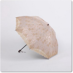 缀美洋伞双层植绒烫金，伞双层防紫外线伞太阳伞晴雨两用
