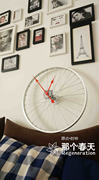 创意家具家居北欧简约风格自行车轮壁挂钟大堂客厅酒吧个性品