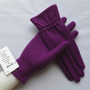 羊毛羊绒手套女士韩版保暖触控触屏春秋冬手套修手单款