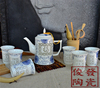 双11青花镂空玲珑陶瓷中茶具镂空超薄水晶玲珑大茶壶中茶杯