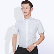 男士衬衫短袖夏季商务职业，休闲韩版修身青年纯色半袖，寸正装白衬衣(白衬衣)