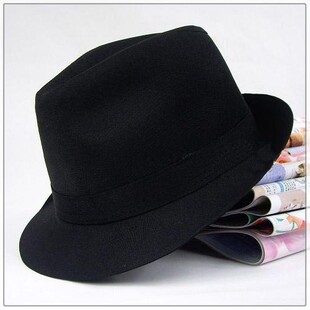 礼帽  黑色礼帽男女通用舞台帽子西服礼帽爵士帽演出帽子表演帽子