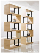 简易书架书柜收纳置物柜隔断货品陈列展示架格子柜书橱钢木组合