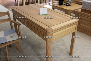 俄罗斯老榆木家具，全实木书桌圆角写字台简约办公桌，书房家具