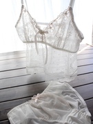 孕妇写真纯白色梦幻仙女蕾丝v领吊带性感睡衣内衣两件套装私房照