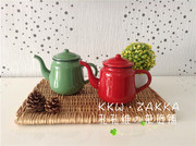 kkw.zakka出口品质小号，暗视觉系珐琅搪瓷茶壶水壶800ml