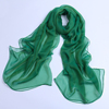 真丝丝巾薄款翠绿色长款桑，蚕丝围巾夏季纯色，纱巾超长两用披肩