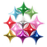 婚庆四角星铝膜铝箔气球背景墙制作星星艺术装饰布置户外异形