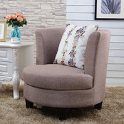 欧式小户型单人布艺沙发时尚休闲家用围椅简约现代客厅小圆椅
