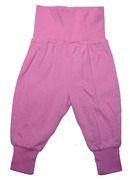 哟呼！外贸L 3-9个月粉红全棉薄拉绒高腰长裤护肚裤护脐裤