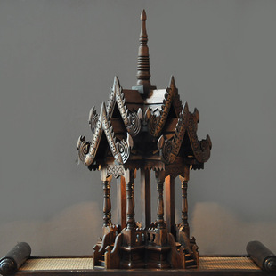 泰国工艺品 东南亚古典实木灯塔 门厅装饰品摆设灯具会所装修台灯