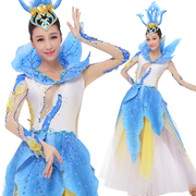 风格汇美古典舞蹈服装蓝色现代舞蹈服装演出服装定制