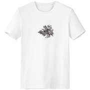 海洋生物黑色鱼插画男女白色短袖T恤创意纪念衫个性T恤衫礼物