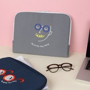 韩国antennashop时尚刺绣帆布手拿防水防震15寸笔记本电脑包