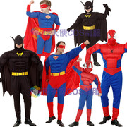 万圣节成人表演服cosplay服装儿童节蜘蛛侠超人紧身衣服亲子服
