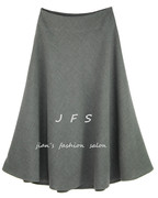 JFS原创设计春秋时髦灰色伞裙高腰复古长裙半身裙