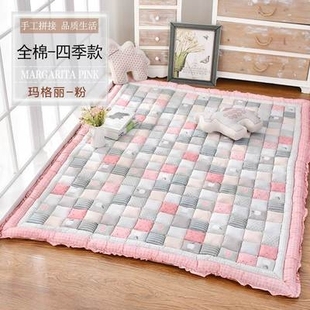 定制韩式加厚馒头垫手工拼布家用地毯，卧室满铺床边爬行地垫客厅垫
