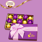 费列罗巧克力礼盒装，8粒玫瑰花喜糖成品七夕情人，节三八节礼物