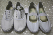 男女小白鞋白球鞋帆布鞋系带白网鞋学生运动会鞋体操鞋武术鞋军训