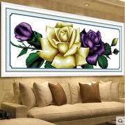 十字绣结婚精准印花十字绣画大幅紫色浓情玫瑰花卉客厅系列