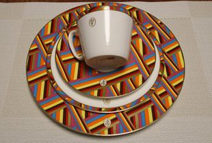 创意高档海格雷骨瓷咖啡具杯碟套装，欧式圣诞西餐盘子沙拉盘果盘