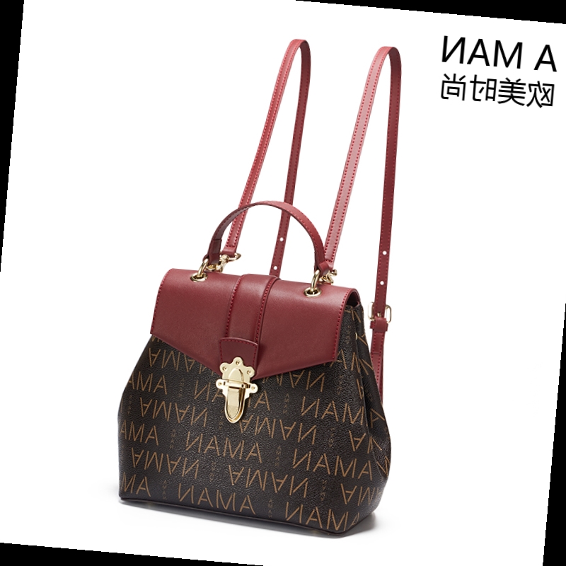 aman双肩包女2020潮欧美时尚，简约女士包休闲(包休闲)多功能百搭小背包