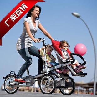 雷亚电动亲子自行车反向装母子车便携折叠高景观(高景观)三轮育儿代步车