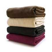 北欧秋冬休闲纯色针织盖毯毛毯沙发毯单人空调毯披肩办公室膝盖毯