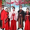 中式汉服婚服中国风，嫁衣情侣装红色古装霸气，古风男青年改良婚礼服