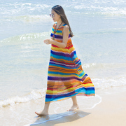 巴厘岛沙滩裙女夏海南(夏海南)三亚显瘦海边度假波，西米亚长裙仙大码海滩裙