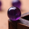 diy水晶配件 5A级乌拉圭天然深紫水晶散珠子 紫晶散珠圆珠半成品