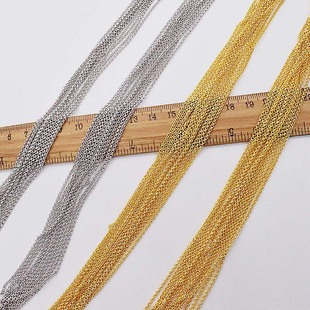 毛衣链 75厘米长款 不褪色镀金DIY配件吊坠链 黄金色链条 衬衣链