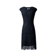 同款白领夏品黑色水融蕾丝圆领无袖，连衣裙srleisi14-301