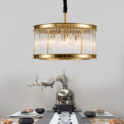 美式后现代水晶吊灯新古典餐厅个性创意简约大气圆环别墅吸吊灯饰