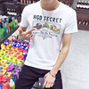 潮男短袖T恤 2019夏季韩版修身圆领白色体恤青年学生半袖男装
