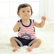 卡特思儿童背心短裤2件套6-36个月男宝宝夏季童装衣服男童240025