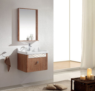 浪登洁具304不锈钢仿木质，浴室柜组合卫，浴柜ltj-646镜柜60公分