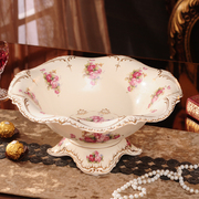 欧式陶瓷果盘客厅茶几水果盘摆件家居饰品创意实用大号干果盘