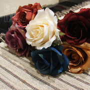 仿真花玫瑰单枝 假花绢花装饰花月光玫瑰 欧式花艺 客厅餐桌摆放