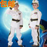 COS万圣节儿童角色服装影视主题装扮服 警察服 白色帅气小海军服