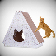 瓦楞纸猫窝猫纸箱猫屋纸盒纸板房子三角形猫抓板宠物猫咪用品家具