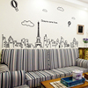 个性创意巴黎艾菲尔铁塔城市墙贴纸时尚家居客厅卧室装饰墙壁贴画
