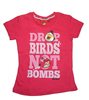 乐天baby*angrybird4-5岁女童西瓜红愤怒小鸟，全棉短袖t恤